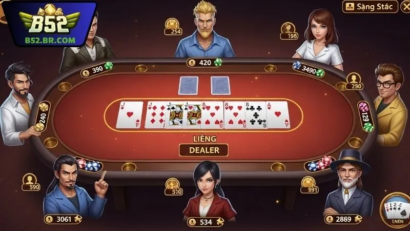 Liêng B52 – Trải nghiệm game bài tốc độ cao và kịch tính 8 Liêng B52